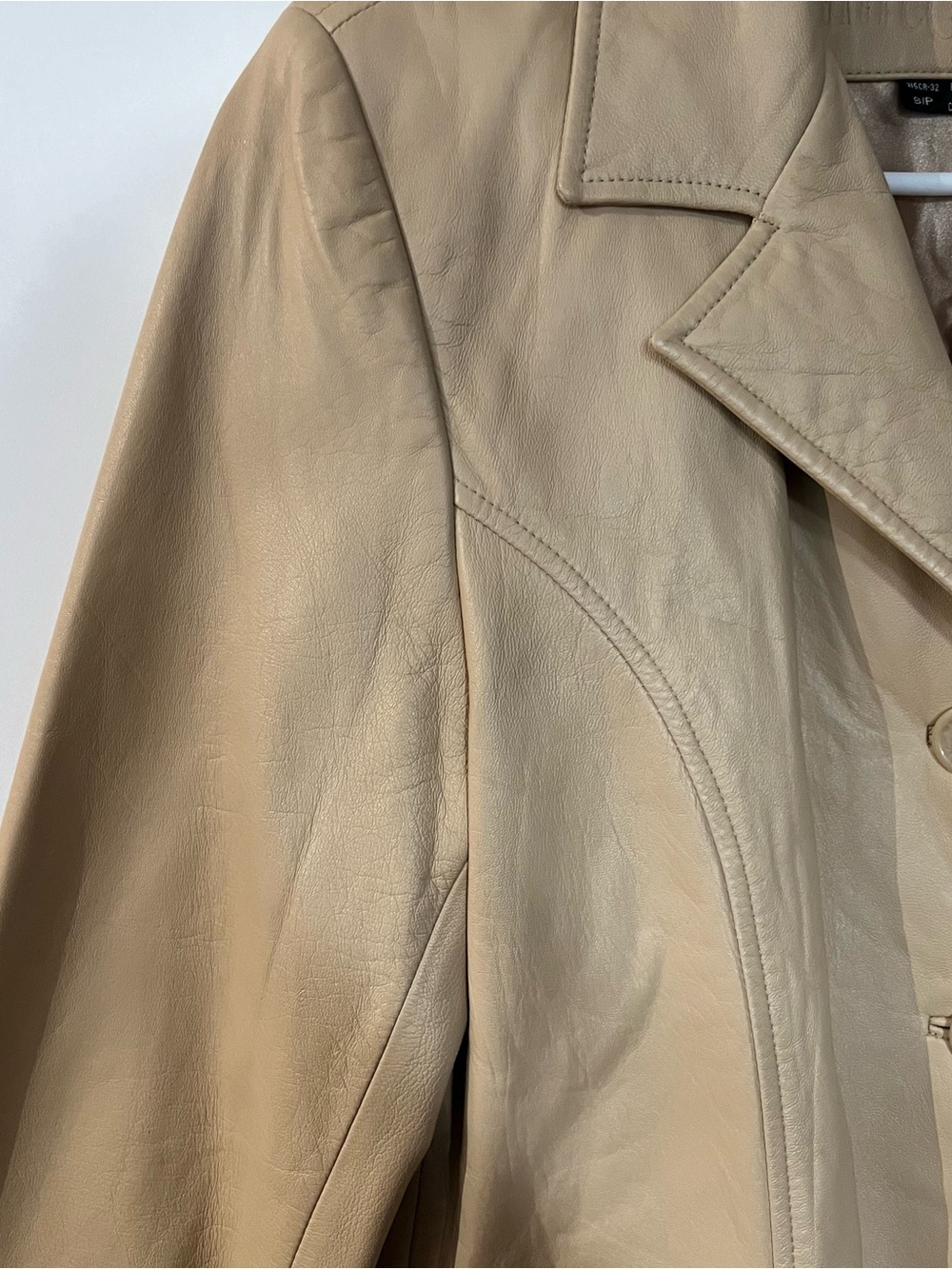 Tan Leather Button-Front Jacket - Picture 5 of 8